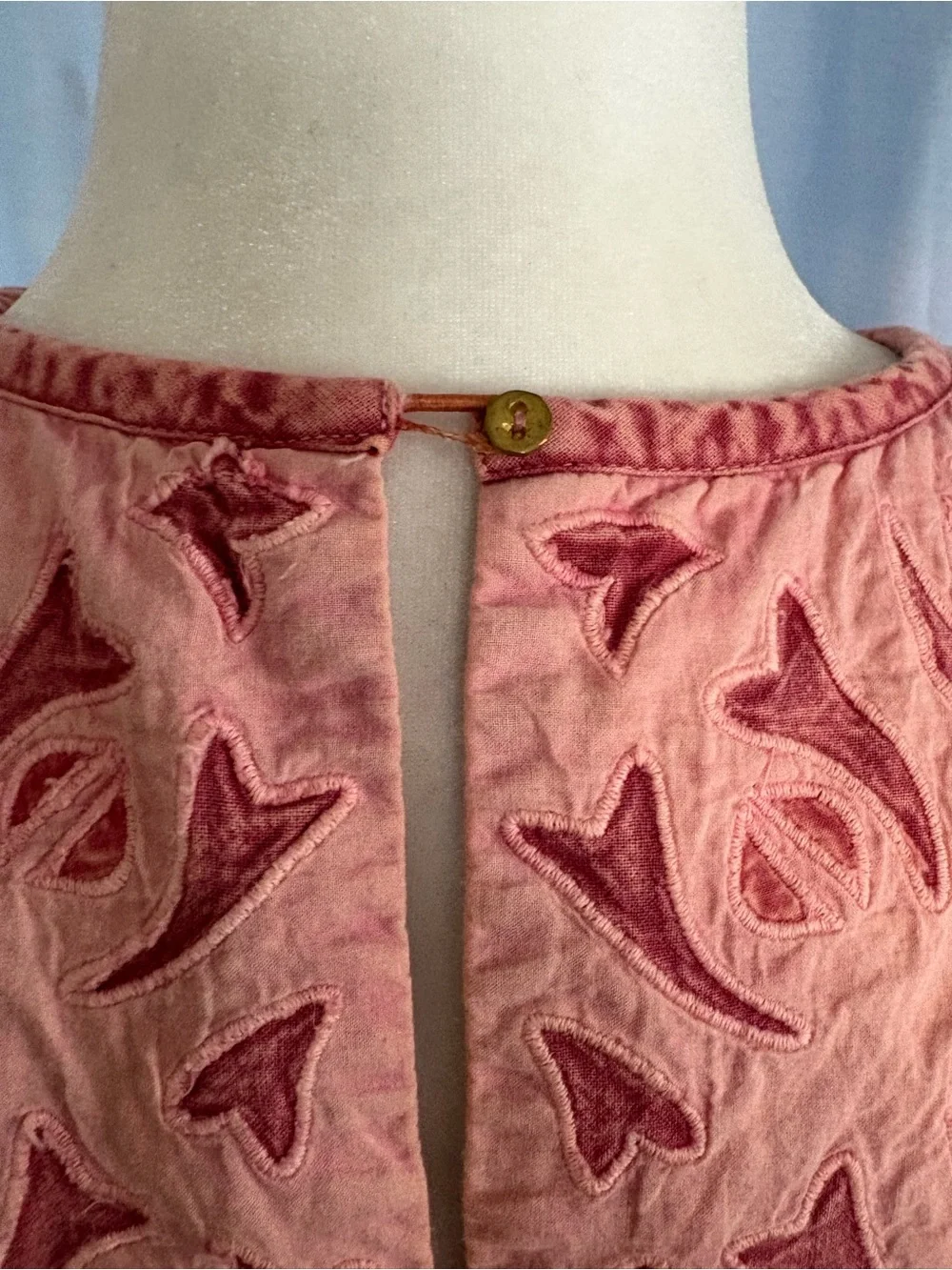 Ulla Johnson Aleida Embroidered Puff Sleeve Top size 8 sun faded rose coral.